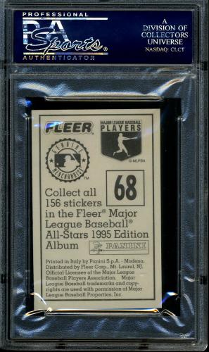 1995 Panini Stickers [Collect all 156] #68 Cal Ripken Jr. [Collect all 156] PSA 10 #22102030 - Back