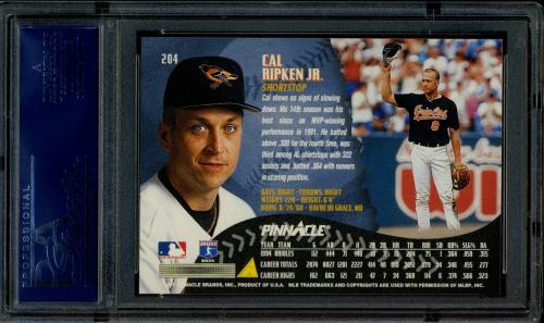 1995 Pinnacle Artist's Proofs #204 Cal Ripken PSA 10 #20708306 - Back