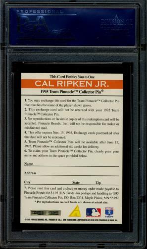 1995 Pinnacle Pin Redemption Cal Ripken PSA 7 #20708307 - Back
