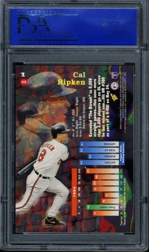 1995 Stadium Club #001 Cal Ripken PSA 10 #11786150 - Back