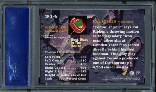 1995 Stadium Club Members Only Parallel #314 Cal Ripken BES PSA 10 #14169385 - Back