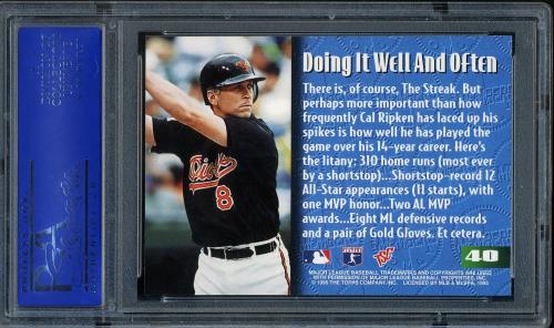 1995 Stadium Club Members Only #40 Cal Ripken PSA 10 #31314790 - Back