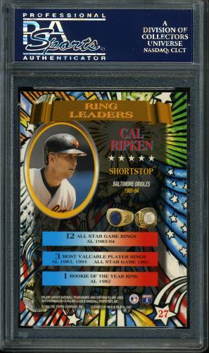 1995 Stadium Club Members Only Parallel #RL27 Cal Ripken PSA 10 #25077280 - Back