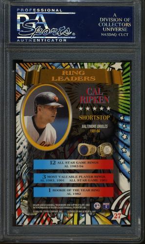 1995 Stadium Club Ring Leaders #RL27 Cal Ripken PSA 10 #22449079 - Back