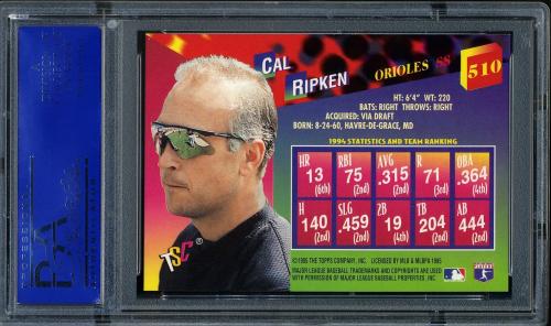1995 Stadium Club Super Team World Series #510 Cal Ripken EC PSA 9 #11786156 - Back