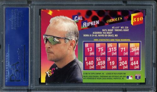 1995 Stadium Club Super Team World Series #510 Cal Ripken EC PSA 10 #14710898 - Back
