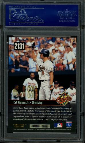 1995 Select Certified Mirror Gold #2131 Cal Ripken TRIB PSA 10 #15711018 - Back