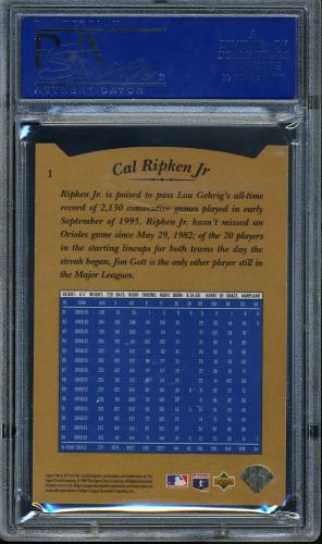 1995 SP #1 Cal Ripken Salute PSA 10 #60098272 - Back