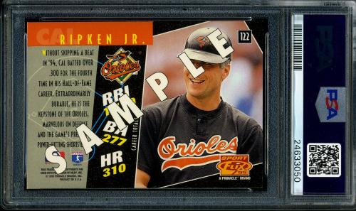 1995 Sportflix Samples #122 Cal Ripken PSA 10 #24633050 - Back