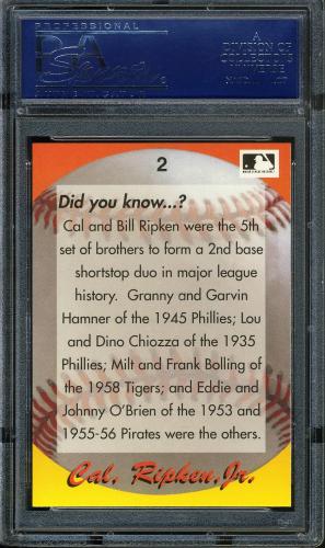 1995 Star Ripken 080 #002 Cal Ripken-Did you know...? PSA 10 #17250945 - Back