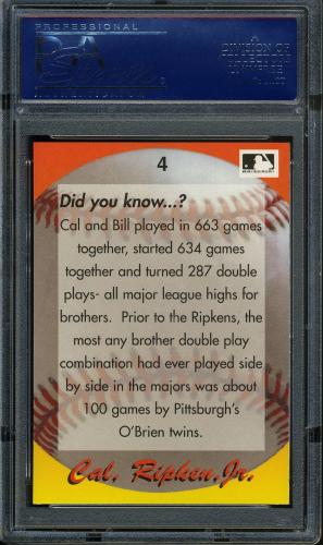 1995 Star Ripken 080 #004 Cal Ripken-Did you know...? PSA 10 #17250947 - Back