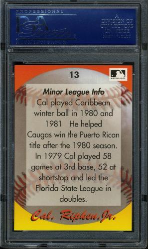 1995 Star Ripken 080 #013 Cal Ripken-Minor League Info PSA 10 #17250953 - Back