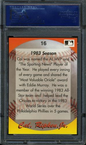 1995 Star Ripken 080 #016 Cal Ripken-1983 Season-1 PSA 10 #17250956 - Back