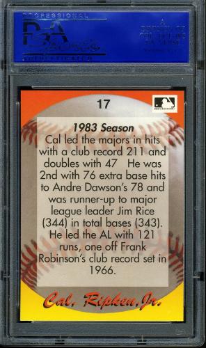 1995 Star Ripken 080 #017 Cal Ripken-1983 Season-2 PSA 10 #30980117 - Back
