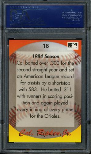 1995 Star Ripken 080 #018 Cal Ripken-1984 Season PSA 10 #17250957 - Back