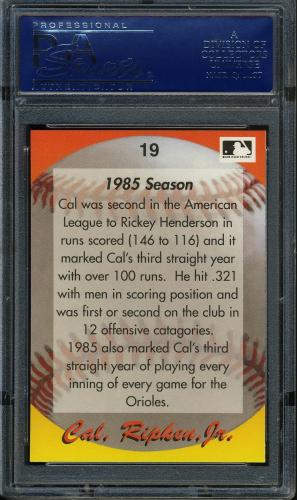 1995 Star Ripken 080 #019 Cal Ripken-1985 Season PSA 10 #17250958 - Back