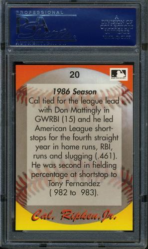 1995 Star Ripken 080 #020 Cal Ripken-1986 Season PSA 10 #17250959 - Back
