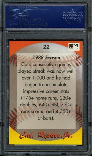 1995 Star Ripken 080 #022 Cal Ripken-1988 Season PSA 10 #17250961 - Back