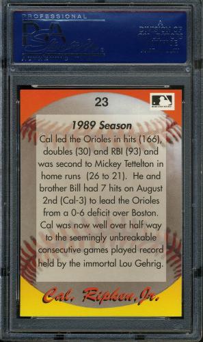 1995 Star Ripken 080 #023 Cal Ripken-1989 Season PSA 10 #17250962 - Back