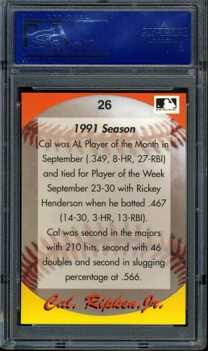 1995 Star Ripken 080 #026 Cal Ripken-1991 Season-4 PSA 10 #15019913 - Back