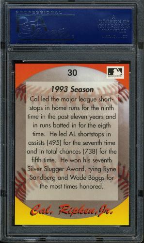 1995 Star Ripken 080 #030 Cal Ripken-1993 Season-1 PSA 10 #17250966 - Back