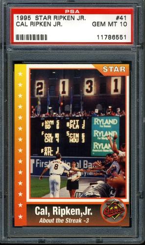 1995 Star Ripken 080 #041 Cal Ripken-About the Streak-3 PSA 10 #11786551
