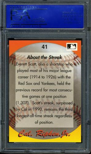 1995 Star Ripken 080 #041 Cal Ripken-About the Streak-3 PSA 10 #11786551 - Back