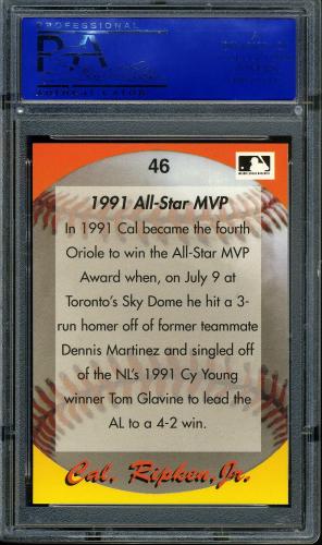 1995 Star Ripken 080 #046 Cal Ripken-1991 All-Star MVP-1 PSA 10 #11786554 - Back
