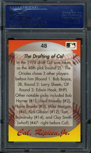 1995 Star Ripken 080 #048 Cal Ripken-The Drafting of Cal PSA 10 #17250972 - Back