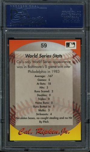 1995 Star Ripken 080 #059 Cal Ripken-World Series Stats PSA 10 #17692418 - Back