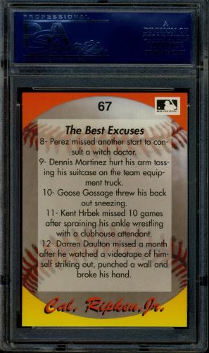 1995 Star Ripken 080 #067 Cal Ripken-The Best Excuses-3 PSA 10 #20708315 - Back
