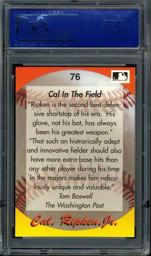 1995 Star Ripken 080 #076 Cal Ripken-Cal On The Field PSA 10 #15002044 - Back