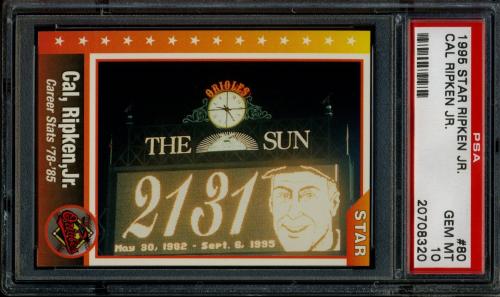 1995 Star Ripken 080 #080 Cal Ripken-Career Stats '78-'85 PSA 10 #20708320