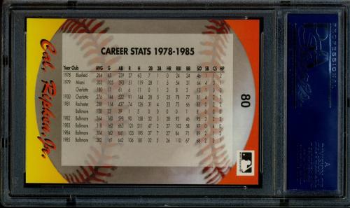 1995 Star Ripken 080 #080 Cal Ripken-Career Stats '78-'85 PSA 10 #20708320 - Back