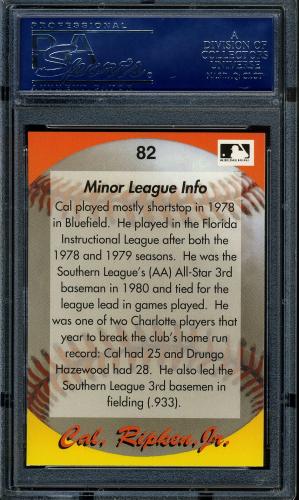 1995 Star Ripken 110 #082 Cal Ripken, Jr. PSA 10 #16861191 - Back