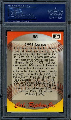 1995 Star Ripken 110 #085 Cal Ripken, Jr. PSA 10 #16861194 - Back