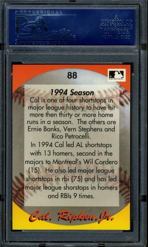 1995 Star Ripken 110 #088 Cal Ripken, Jr. PSA 10 #16861197 - Back