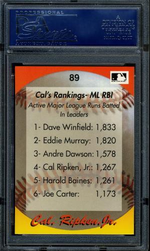 1995 Star Ripken 110 #089 Cal Ripken, Jr. PSA 10 #16861198 - Back