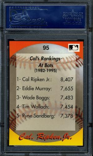 1995 Star Ripken 110 #095 Cal Ripken, Jr. PSA 10 #16861204 - Back