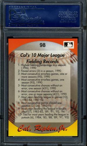 1995 Star Ripken 110 #098 Cal Ripken, Jr. PSA 10 #16861207 - Back