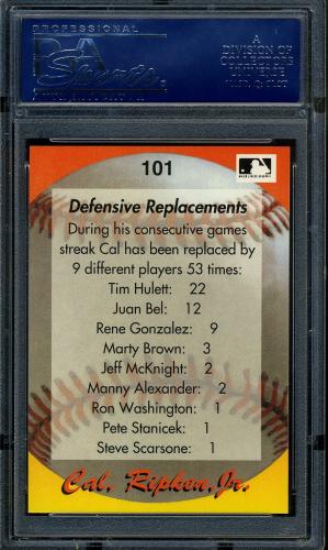 1995 Star Ripken 110 #101 Cal Ripken, Jr. PSA 10 #16861210 - Back