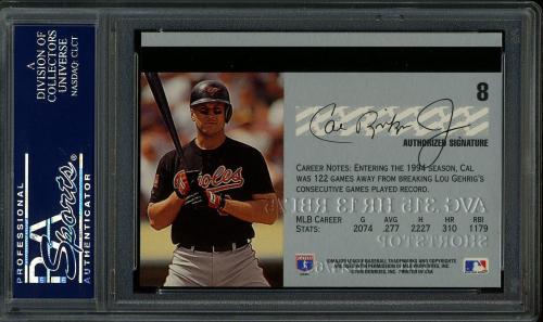 1995 Studio #8 Cal Ripken PSA 10 #23873907 - Back