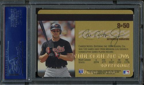 1995 Studio Gold Series #8 Cal Ripken PSA 10 #17250979 - Back