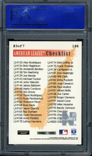 1995 Summit Nth Degree #196 Cal Ripken CL PSA 10 #11786166 - Back
