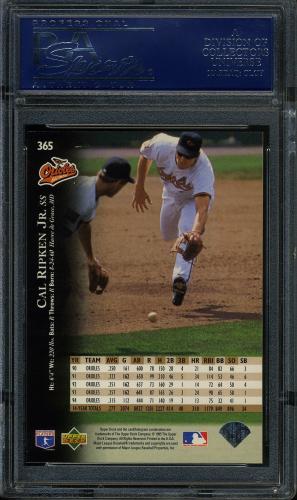 1995 Upper Deck #365 Cal Ripken PSA 10 #18753480 - Back