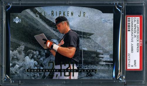 1995 Upper Deck Cal Ripken Commemorative Jumbo Silver Cal Ripken Jr. (silver edition of 5,000) PSA 9 #22137140