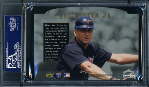 1995 Upper Deck Cal Ripken Commemorative Jumbo Silver Cal Ripken Jr. (silver edition of 5,000) PSA 9 #22137140 - Back