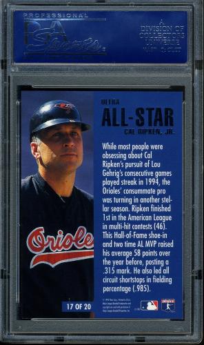 1995 Ultra All-Stars #17 Cal Ripken PSA 10 #16345979 - Back