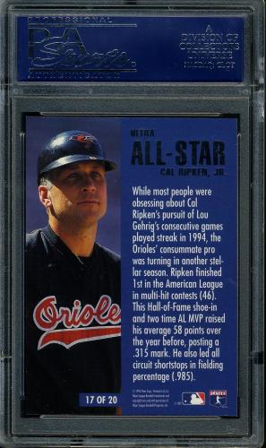 1995 Ultra All-Stars Gold Medallion #17 Cal Ripken PSA 10 #20095899 - Back