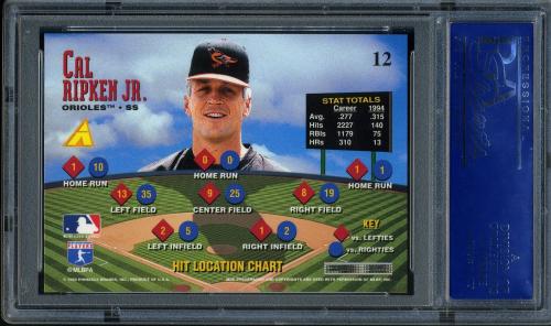 1995 Zenith #12 Cal Ripken PSA 10 #06533890 - Back